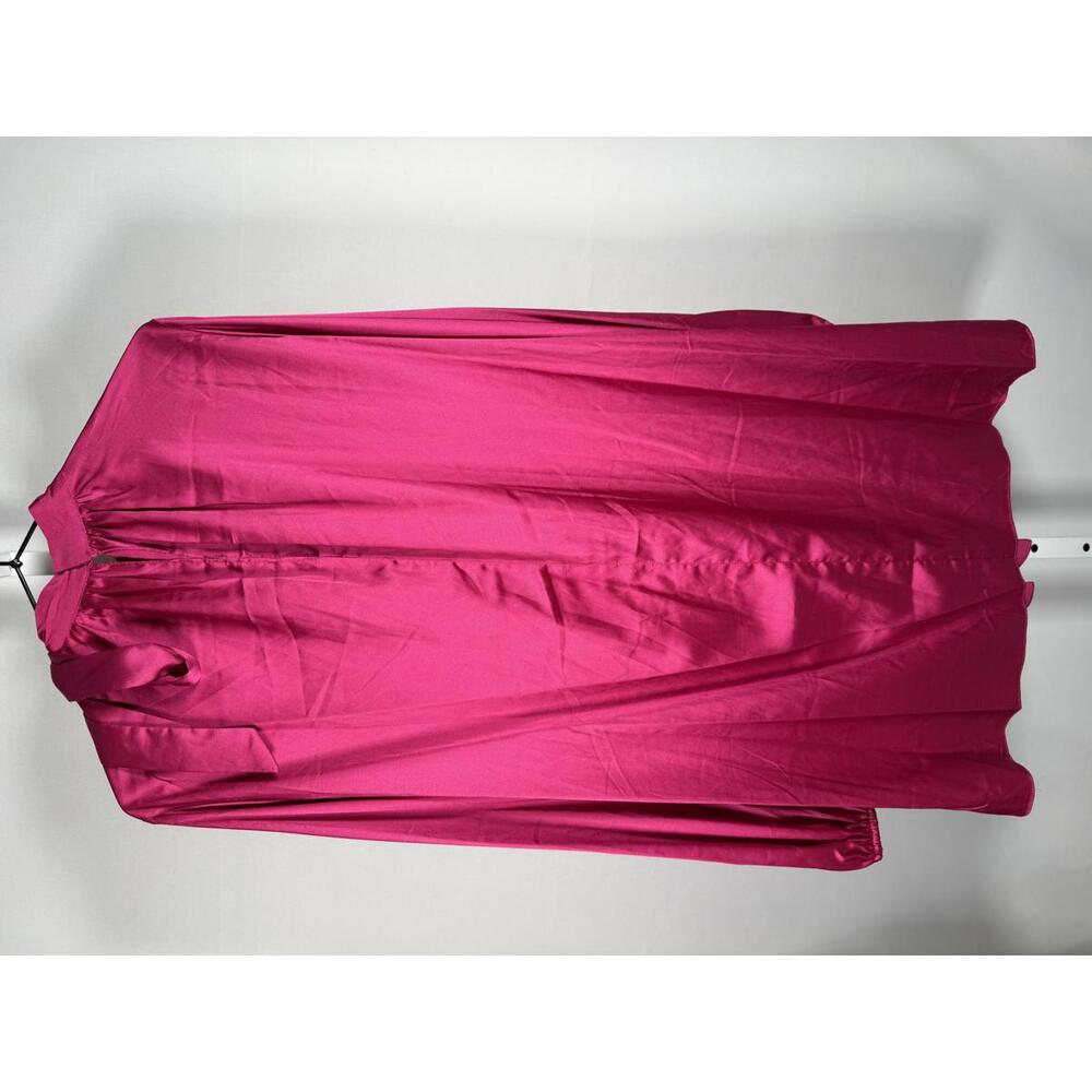 NWT Ieena 2 for Mac Duggal 55968 Long Sleeve Satin Cocktail Shirt Dress - 6 - Picture 4 of 10